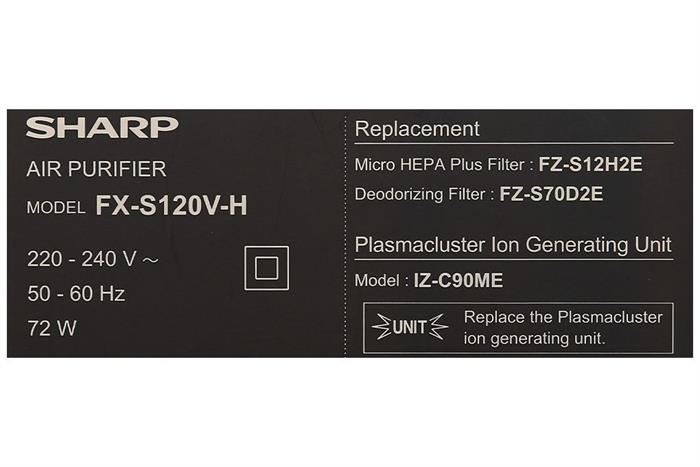 Máy lọc không khí Sharp FX-S120V-H 72W